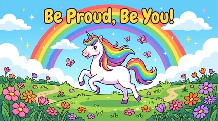 Happy Pride Month inspiring colorful graphics for greeting