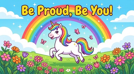 Happy Pride Month inspiring colorful graphics for greeting