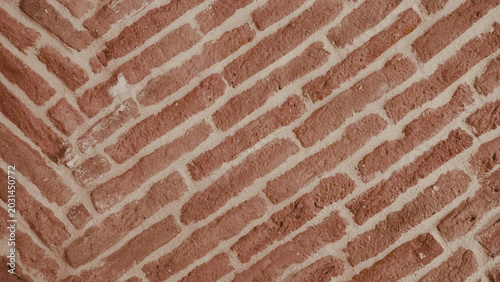 Quadro su tela Diagonal brick wall texture background with rustic masonry pattern