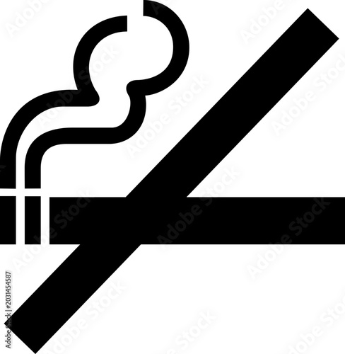 Tableau sur toile Cigarette icon representing smoking habit, tobacco product, nicotine symbol, unh