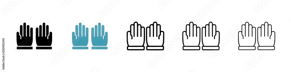 Fototapeta premium Varied Prayer and Worship Icons. Spiritual and Holy Gestures. Multicultural Worship Symbols. Thin line customizable illustration. Contour symbol. Vector isolated outline drawing. Editable stroke