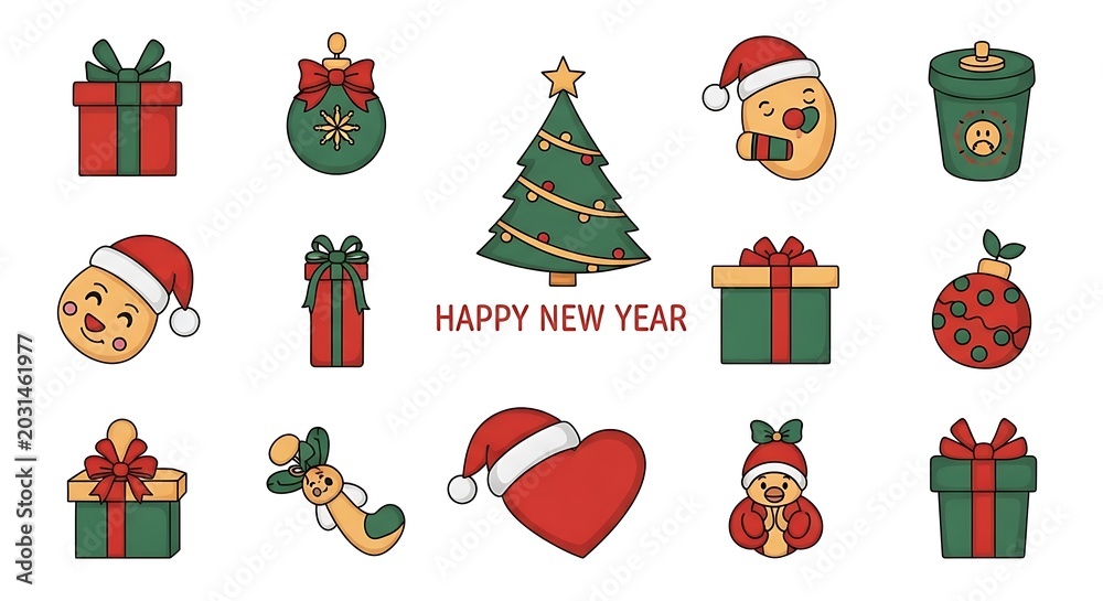 Fototapeta premium New Year Doodles.
