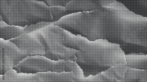 Foto Rugged landscape with cracked earth formations in a desolate environment
