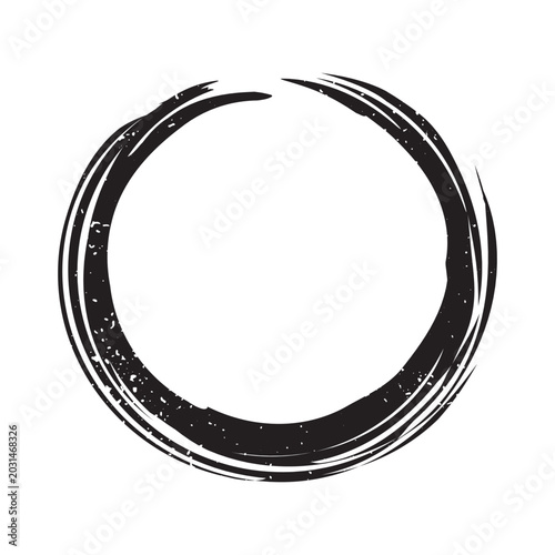 Distressed Stroke Circle. Vector Design Isolated on White Background