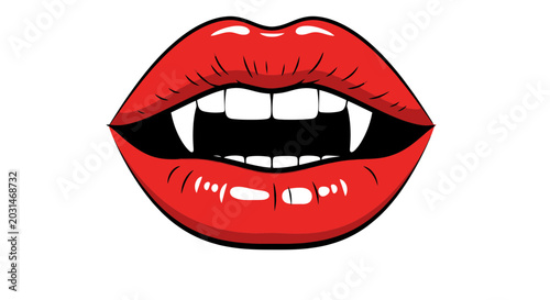 Cuadro en lienzo Vampire Lips with Fangs