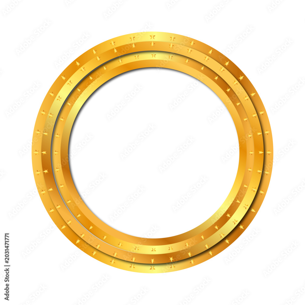 Obraz premium gold Circle frame border golden
