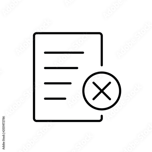 Tableau sur toile A vector icon representing rejection of exception in AI systems, created in line
