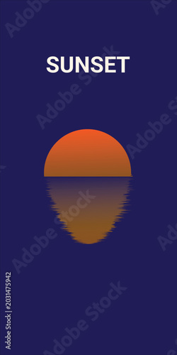 Sunset over water with reflection