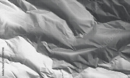 Fotografija Wrinkled gray fabric texture fills the entire frame with crumpled folds