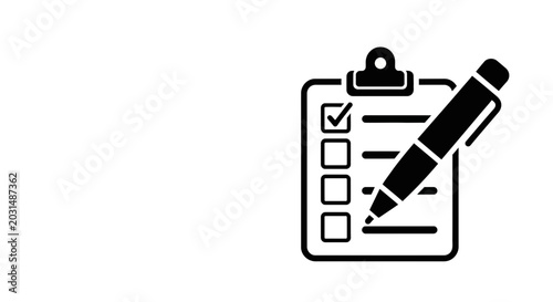 Checklist clipboard with pen icon