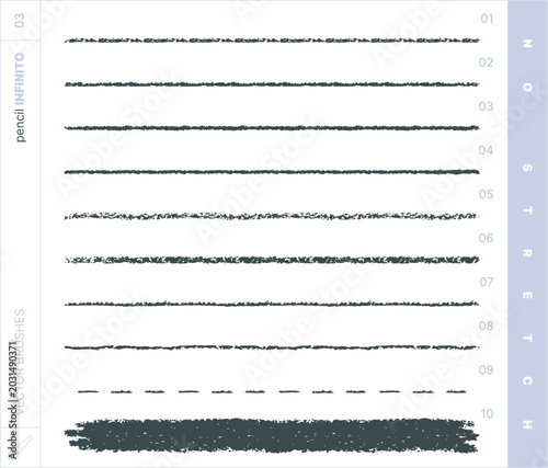 Vector Brushes. Pencil. No-stretch.