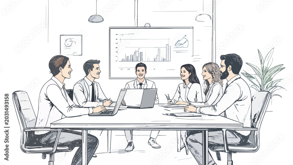 Fototapeta premium Business team collaborating during office meeting