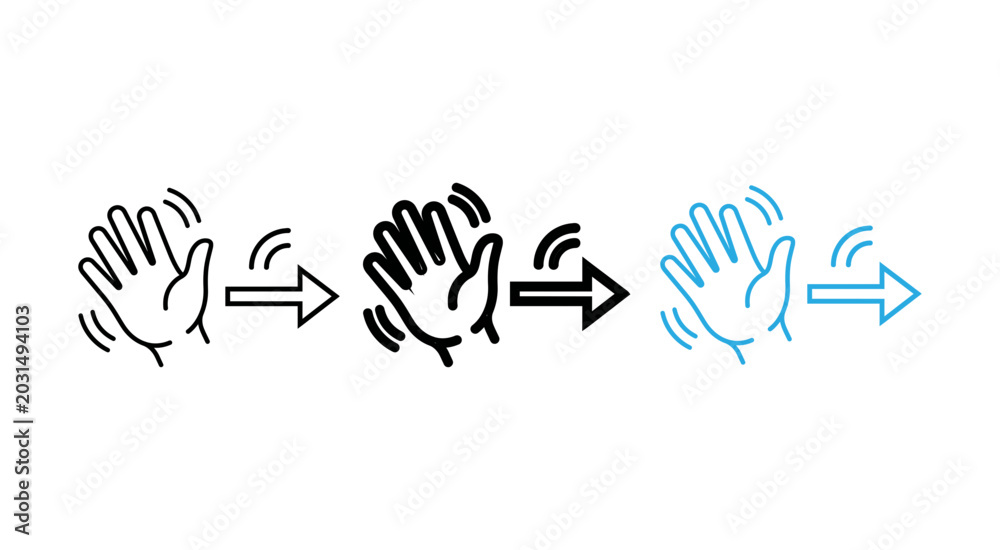 Fototapeta premium Hand gesture icons showing progression Vector