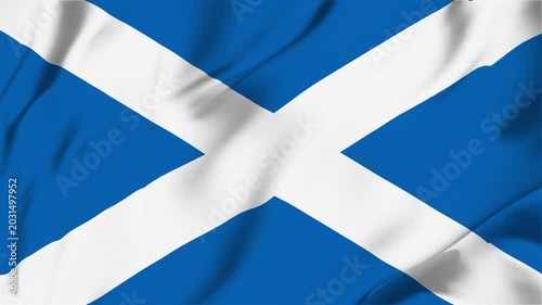 Scotland waving fabric flag animation seamless looping for sport politics business background