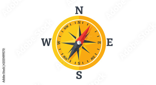 Tableau sur toile Golden Compass Navigation Tool Showing Direction and Guidance