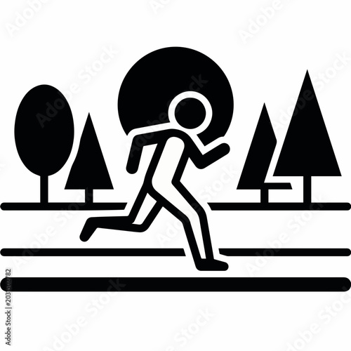 Running Exercise in Nature Park - AI Generated