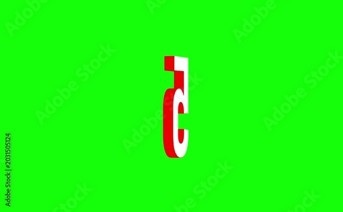 3D Number 5 Rotating on Green Screen Background, Isolated White Digit One Loop Animation