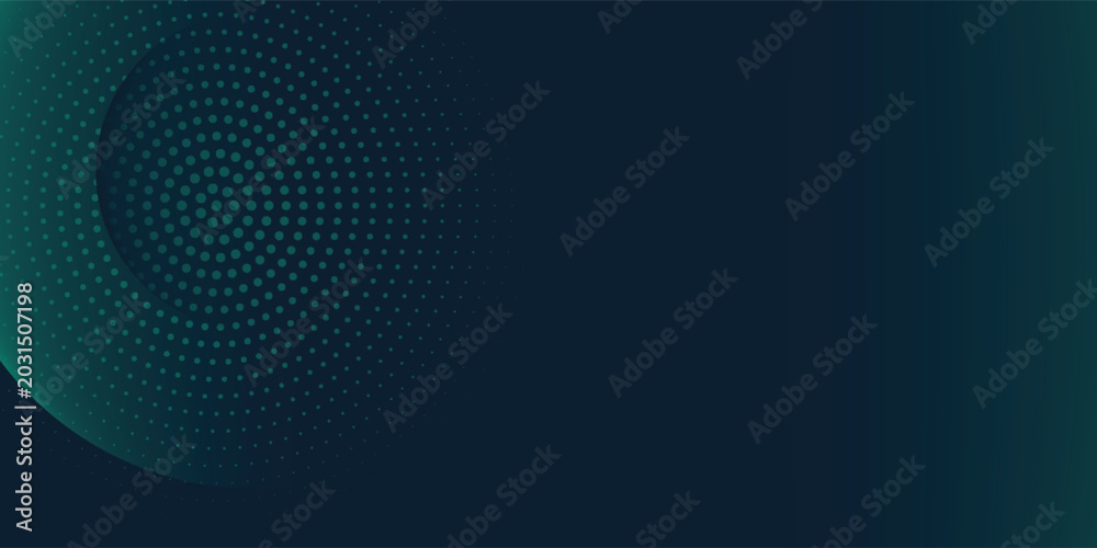 Naklejka premium Abstract Dark Green Circular Halftone Background Modern Futuristic Design