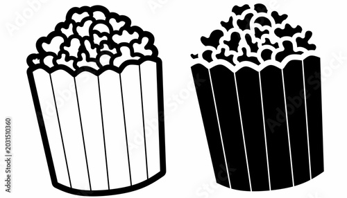 Canvastavla Doodle Popcorn silhouette