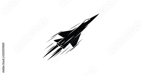 Tableau sur toile Supersonic Fighter Jet Silhouette
