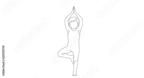 Obraz na plátne Woman doing yoga tree pose.