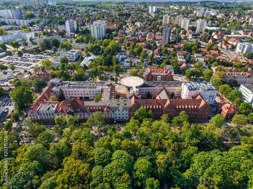 Aerial view of the University Hospital in Zielona Góra