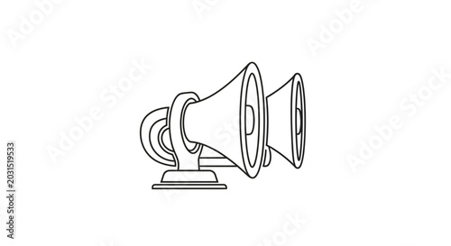 Fotografie Bullhorn loudspeaker public address system.
