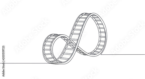 Vászonkép Infinite Roller Coaster Loop, Möbius Strip Concept, Endless Ride, Abstract Desig
