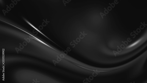 Tableau sur toile Abstract dark background with smooth flowing satin-like waves and subtle light r
