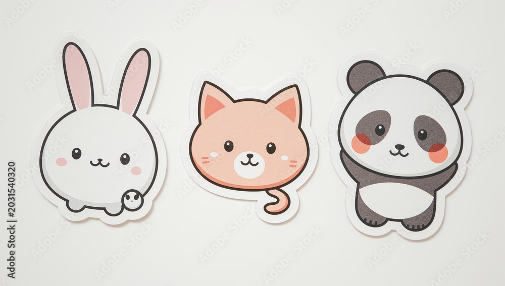 Fototapeta premium Adorable Kids Sticker Pack Isolated Illustration