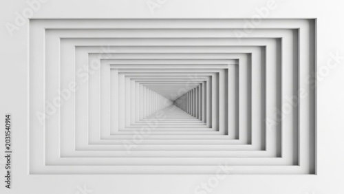 Abstract white tunnel perspective background
