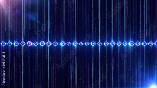 Neon glowing sphere line on futuristic dark background