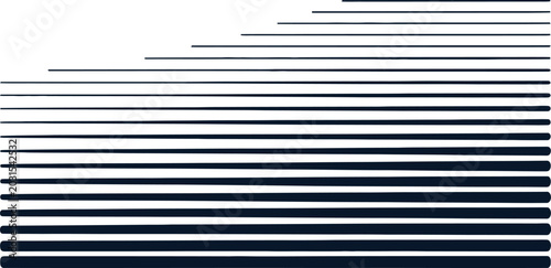 Abstract Geometric Gradient: A minimalist abstract design featuring a gradient of horizontal lines transitioning from light gray to dark blue, creating a sense of depth and motion.