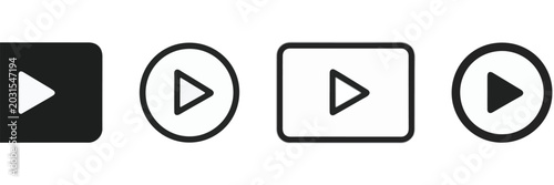 Play Button Icons Set video media