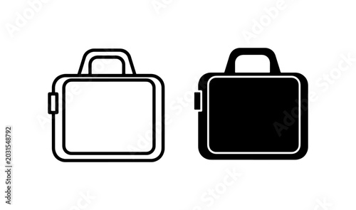 Εκτύπωση καμβά Briefcase Icons, Business Bag Vector Graphics, Professional Luggage Set