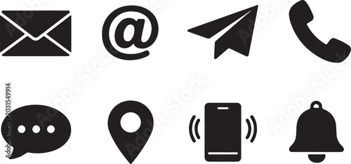 Canvas-taulu Mailing and communication icon collection arranged separately with envelope, cha