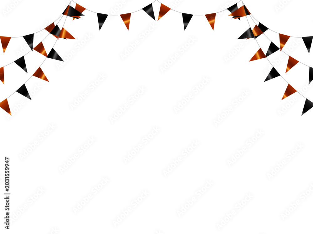Obraz premium ガーランド三角ひも、曲線、ハロウィンF2
