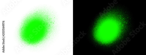 Green Glow Blurry Light Spot Fade Abstract on White and Black Background