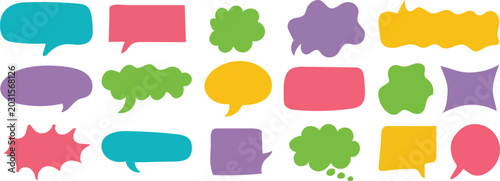 Fotografie speech bubble texture chalk pencil doodle set