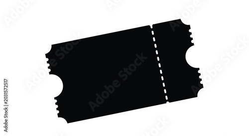 ticket silhouette on a white background