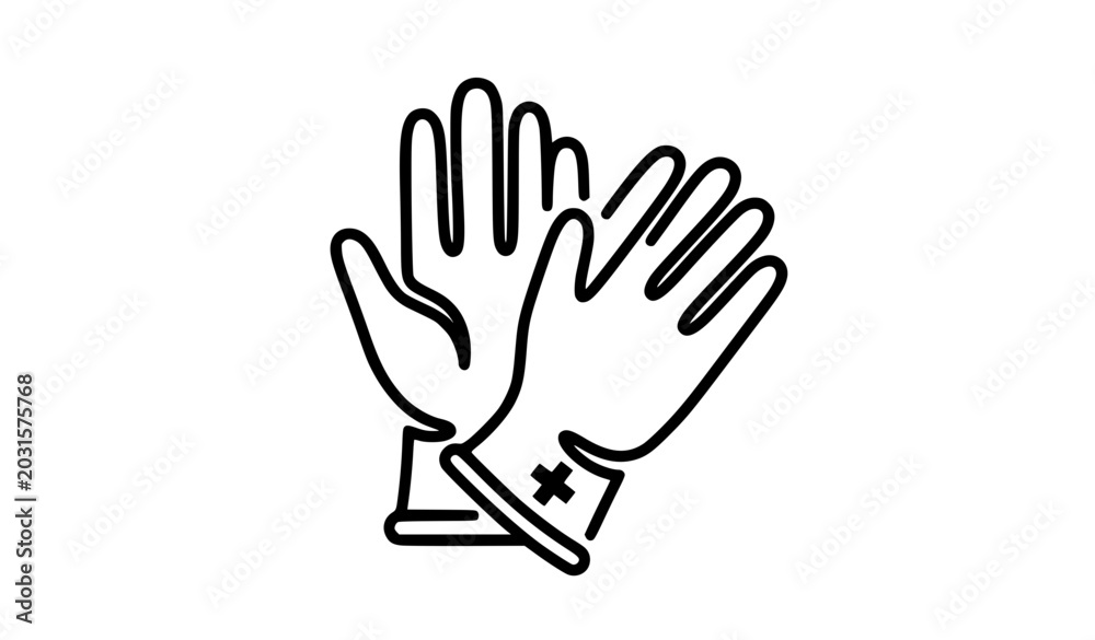 Fototapeta premium Protective Gloves Outline Icon