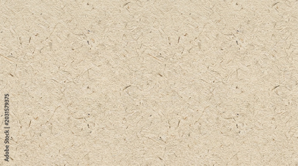 Obraz premium Vintage recycled paper texture with organic fiber flecks, beige parchment background, rustic craft paper surface for stationery design