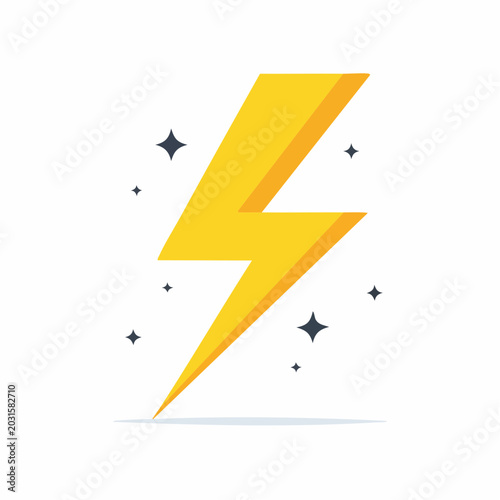 Yellow lightning bolt icon with sparkles