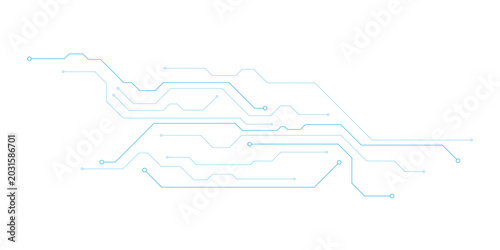 Foto Technology blue circuit diagram on white background