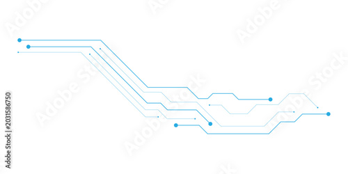 Foto Technology blue circuit diagram on white background
