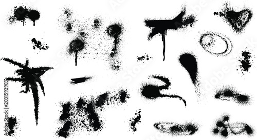 Photos Abstract inkblot patterns with organic shapes and splatter effects for artistic