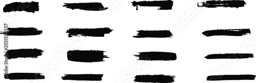 Photos Brush stroke vector set underline ornament calligraphic black isolated art varia