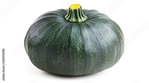 Whole Green Kabocha Squash Isolated on White Background
