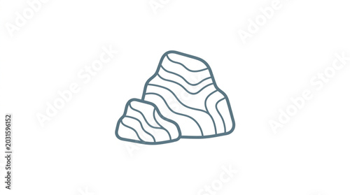 Obraz na płótnie Stylized illustration of two layered rocks.