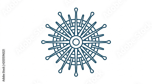 Tableau sur toile Stylized Compass Rose Nautical Symbol Illustration.